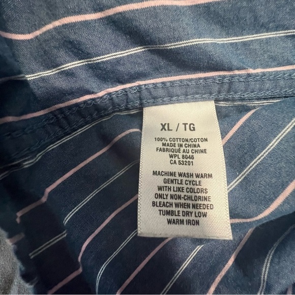 Aeropostale Blue Striped Button Shirt Size X-Large - Picture 3 of 9